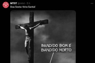 Em postagem nesta sexta-feira santa, MTST chama Jesus de bandido