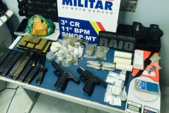 Polícia Militar prende homem com grande arsenal e drogas em Sinop