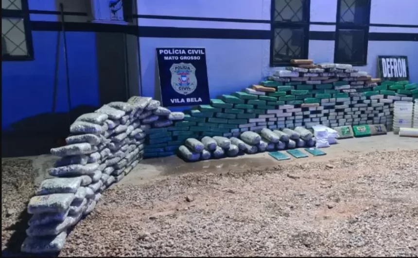 Polícia apreende quase 370 tabletes de drogas em operação na fronteira entre MT e Bolívia