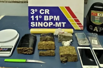 Polícia Militar de Sinop prende três suspeitos e desmantela boca de fumo