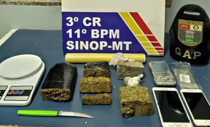 Polícia Militar de Sinop prende três suspeitos e desmantela boca de fumo