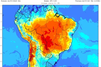 Enorme massa de ar seco cobre o Brasil com calor acima de 40ºC