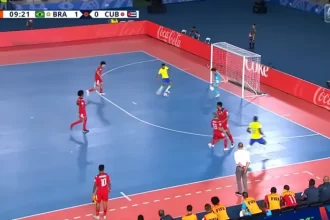 Brasil goleia Cuba por 10 a 0 na estreia da Copa do Mundo de Futsal 2024