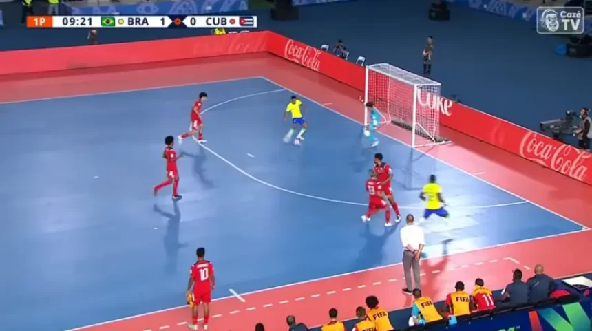 Brasil goleia Cuba por 10 a 0 na estreia da Copa do Mundo de Futsal 2024