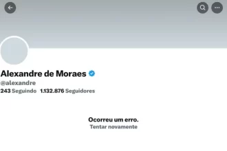 Conta de Moraes no X (Twitter) foi desativada permanentemente