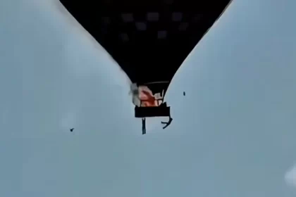 Novas imagens mostram pessoas pulando do balão que caiu em Santa Catarina
