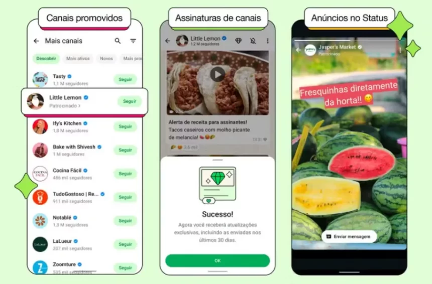 WhatsApp vai exibir anúncios no Status e libera canais com conteúdo pago