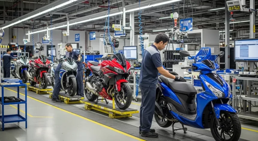 Produção de motocicletas supera 1 milhão de unidades no 1º semestre de 2025