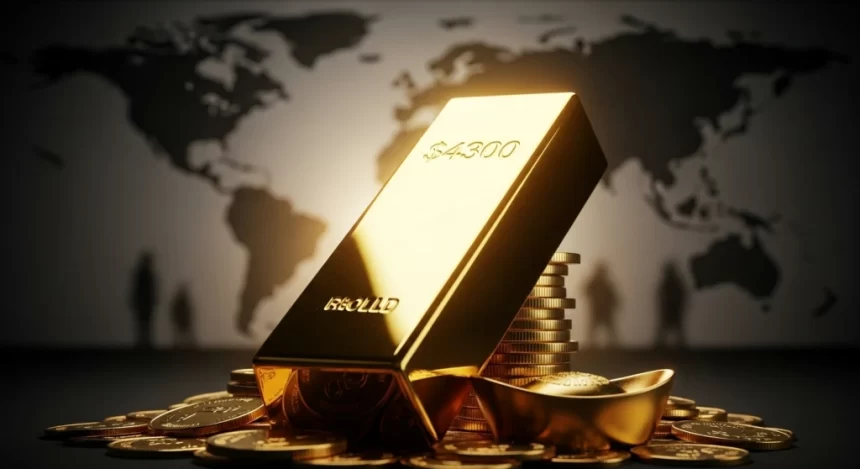 Preço do ouro atinge recorde histórico e supera US$ 4.300 a onça