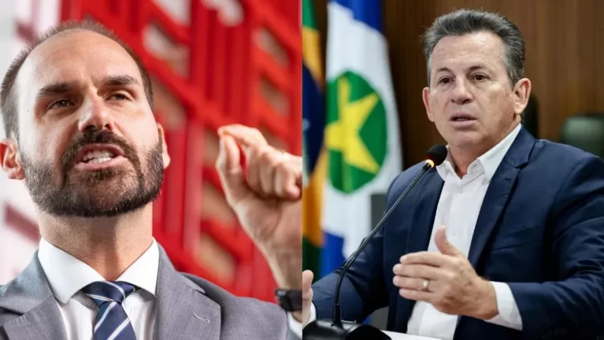 Eduardo Bolsonaro reage a críticas de Mauro Mendes e o chama de “político covarde”