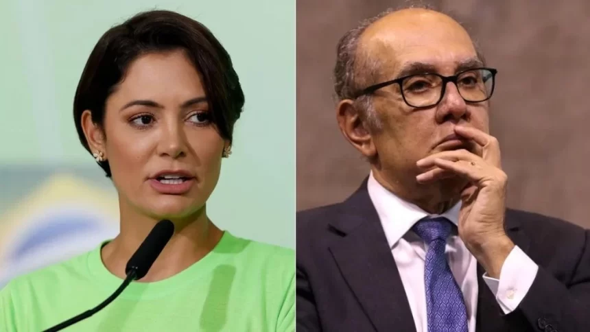 Michelle se reúne com Gilmar Mendes para tratar de prisão domiciliar à Jair Bolsonaro
