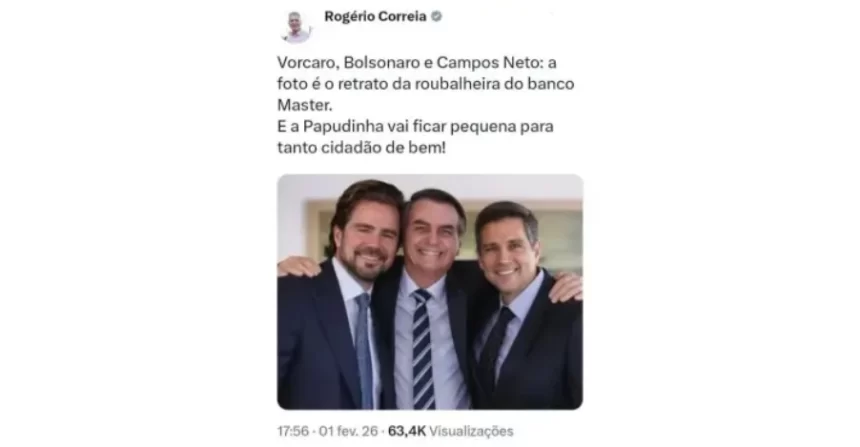 Deputado Rogério Correia (PT) vira meme após divulgar foto falsa de Bolsonaro com Vorcaro