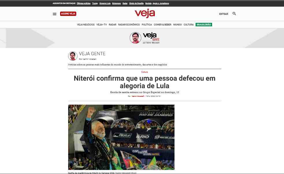 VEJA- DEFECARAM NA ALEGORIA DE LULA