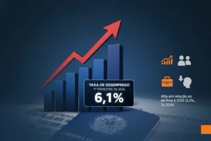 Taxa de desemprego sobe para 6,1% no primeiro trimestre de 2026, dados IBGE