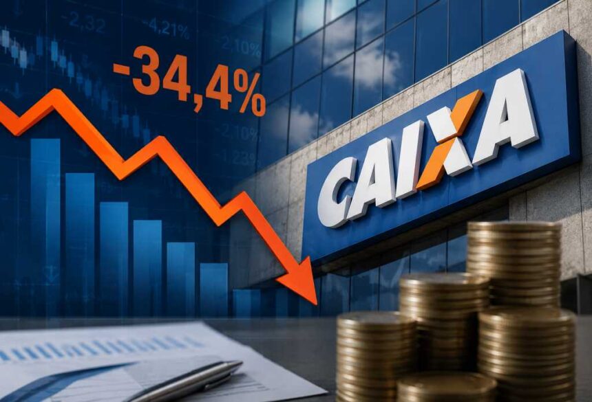 Lucro da Caixa recua 34,4% no primeiro trimestre de 2026