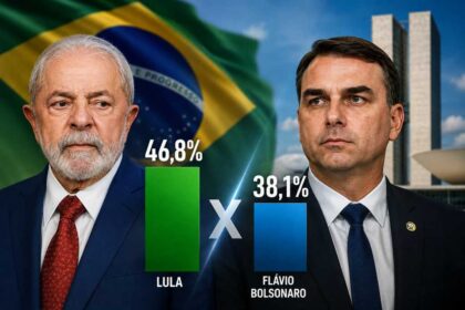Lula 46,8% e Flávio, 38,1% no segundo turno, aponta Vox Brasil