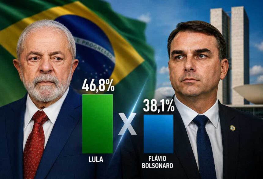 Lula 46,8% e Flávio, 38,1% no segundo turno, aponta Vox Brasil