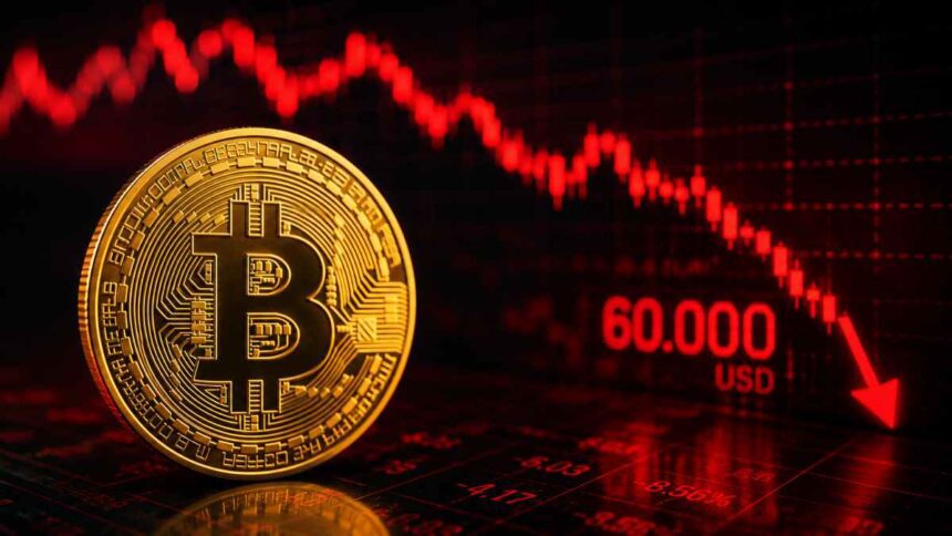 Bitcoin cai abaixo de US$ 60 mil, menor cotação desde 2024
