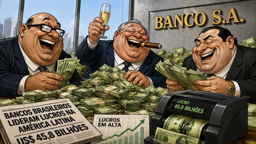 Bancos brasileiros lucram US$ 45,8 bilhões em 2025, maior da América Latina