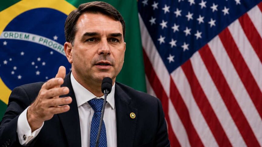 Em audiência, Flávio Bolsonaro pede aos EUA suspensão de tarifas