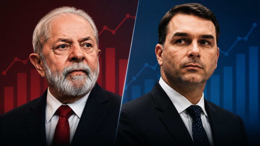 Lula 45% contra 40% de Flávio no 2º turno, pesquisa Meio/Ideia