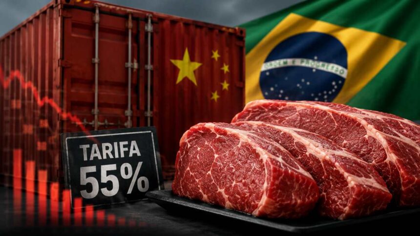 Tarifa de 55% da China sobre carne brasileira preocupa produtores