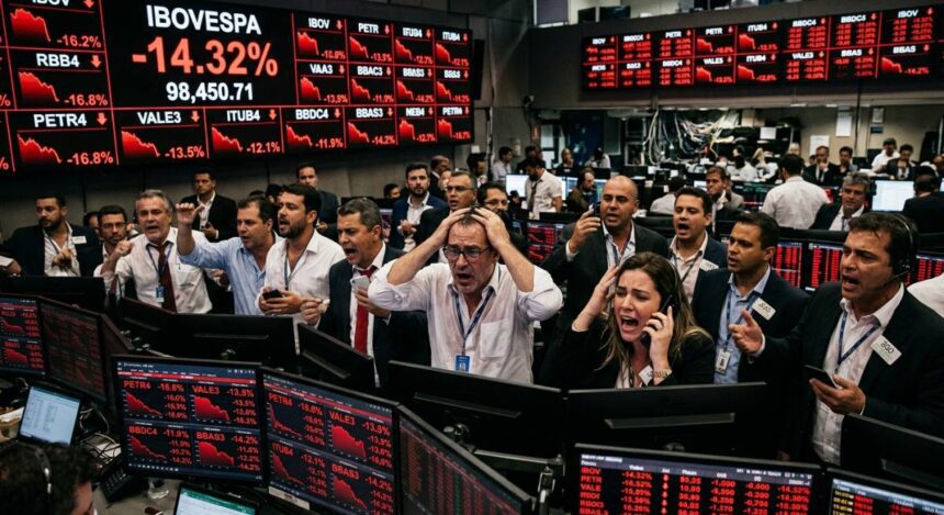 Empresas brasileiras perderam R$ 734 bi apenas nesta segunda-feira (26)
